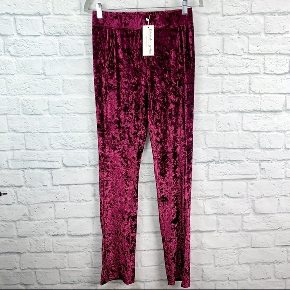 NWT LF Emma & Sam Crushed Velvet Sweatpants XS - Picture 2 of 14